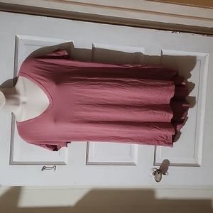 Shop Basic M Pink Short Sleeve Tunic Dress M